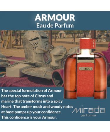 MIRADA Armour Men's Eau de Parfum (EDP) 3.4 FL. Oz (100ml) Men s Perfume with Notes of Cardamom Leather Jasmine Patchouli Amber Moss - Buy Online on GoSupps.com