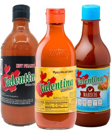 Hot sauce Mexican Bundle with Valentina Black 370ml Red 370ml and Mariscos 370ml (Pack of 3 Bundle) - Buy Online on GoSupps.com