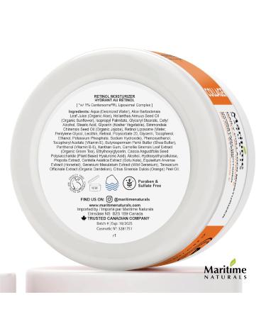 Maritime Naturals Retinol Moisturizer | Hyaluronic Acid & Organic Ingredients | Professional Face Cream for Day & Night | 120ml - Buy Online on GoSupps.com