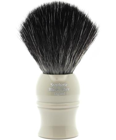 Edwin Jagger Classic Black Synthetic Fibre Eco-Friendly Vegan Exfoliating Shaving Brush - Grey | For Men and Women - Buy Online on GoSupps.com
