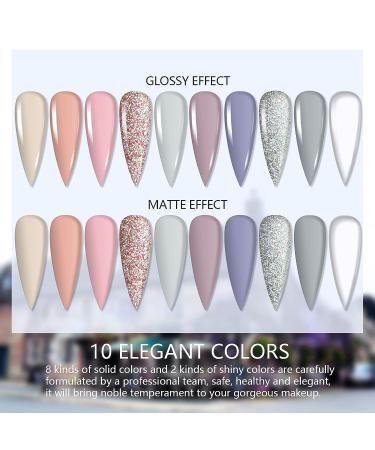 Saviland 10 Colors Acrylic Powder Set - Professional Polymer Colored Acrylic Nail Powder for Nail Extension - Glitter White Pink - No Nail Lamp Needed - Buy Online on GoSupps.com