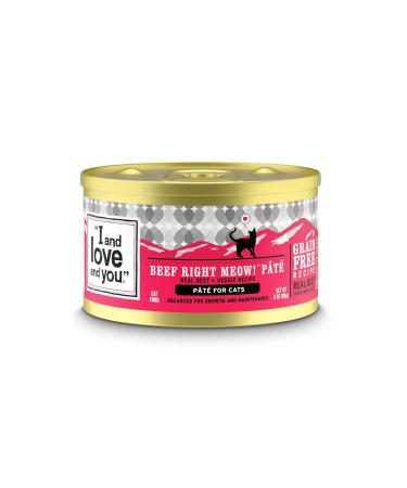 "I and love and you" Naked Essentials Canned Wet Cat Food - Grain Free, Beef Recipe, 3-Ounce, Pack of 24 Cans