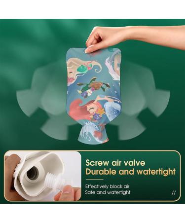 Mermaid Hot Water Bottle with Lid | Rubber Pain Relief Bag for Cramps Foot Warmer & Cold Therapy - International Shipping - Buy Online on GoSupps.com