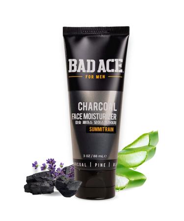 BAD ACE Daily Face Moisturizer for Men Korean Skin Care Men's Charcoal Facial Care Face Lotion for Men For Normal to Oily Skin Includes Natural Extracts Summit Rain (3 oz) Summit Rain Moisturizer