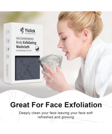 Yiclick Exfoliating Washcloth Set - 5Pcs Body Scrubber Travel Shower Cloth for Men & Women Exfoliating Towel & Loofah - Buy Online on GoSupps.com