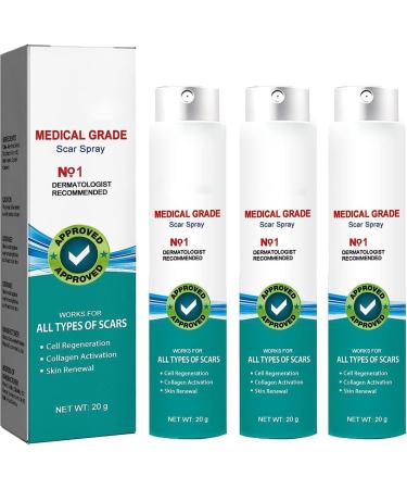 20g Medical Grade Scar Spray Scar Remove Medical Grade Scar Removal Spray Scar Treatment Spray for All Types of Scars (3Pcs)