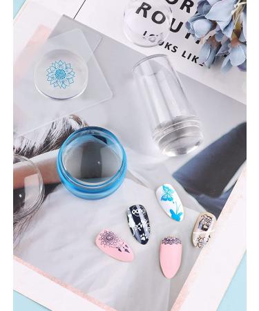 EBANKU 2 PCS Blue Clear Silicone Nail Art Stamper Kit - Transparent Soft Jelly Stamper for Manicure Tools (2 Styles) - Buy Online on GoSupps.com