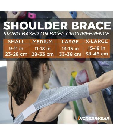 Incrediwear Shoulder Brace for Men and Women - Shoulder Support for Recovery & Pain Relief - Reduces Inflammation & Swelling - Left & Right Shoulder (Large, Grey) - Buy Online on GoSupps.com