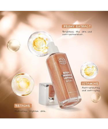 VIOLA HOUSE Body Shimmer Luminizer - Waterproof Glow Liquid Highlighter for Face & Body, Radiance Makeup Shimmer Body Lotion, Bronze - 100ML - Buy Online on GoSupps.com
