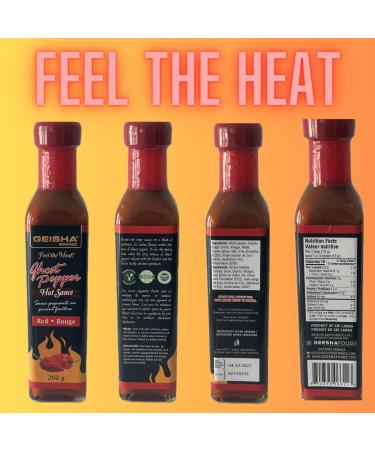 GEISHA Ghost Pepper Hot Sauce Red Sauce 260ml (8.8 fl. oz.) - Buy Online on GoSupps.com