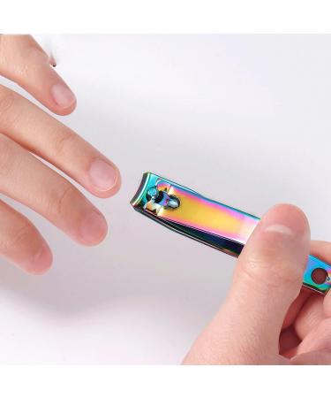 SVAASA Nail Clippers Stainless Steel Rainbow Colorful Nail Clippers Dead Skin Finger Nails Anti-Splash Trimmers Nail Cutter Manicure Tool - Buy Online on GoSupps.com
