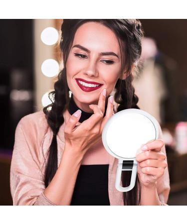 Willbond 2-Piece Magnifying Handheld and Travel Makeup Mirror Set - Double Sided Pedestal Mirror with 15x and 10x Magnification - White - Buy Online on GoSupps.com