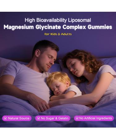 Liposomal Magnesium Glycinate 400mg Gummies for Kids & Adults Chewable Magnesium Bisglycinate Supplement with Theanine B6 Vitamins & Zinc for Zzz & Relaxation Muscle & Brain Sugar Free 60 Ct - Buy Online on GoSupps.com