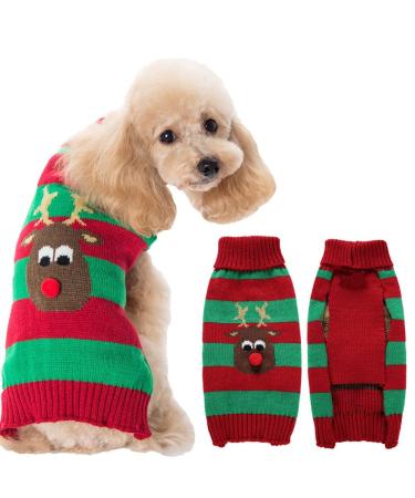 ABRRO Christmas dog sweater dog sweaters dog sweater pet dog sweater warm puppy small medium dog (xxl deer-a) xxl deer-a