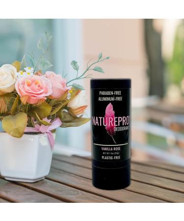 NaturePro All-Natural Deodorant for Men and Women - Paraben-Free, Aluminum-Free, Cruelty-Free - Coconut Oil and Shea Butter (Vanilla Rose) - Plastic-Free Option - Buy Online on GoSupps.com