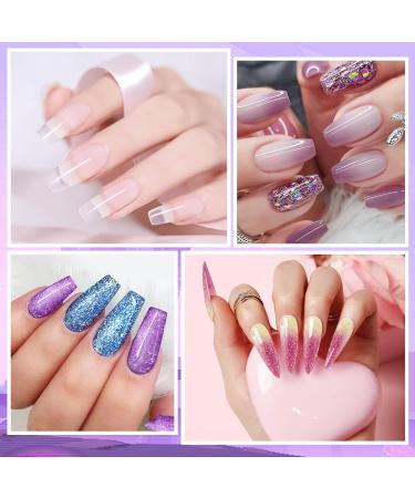 Janolia Amethyst Nail Extension Kit - UV Gel Starter Set with Nail Lamp Base & Top Coat for Perfect Nail Art Design - Buy Online on GoSupps.com