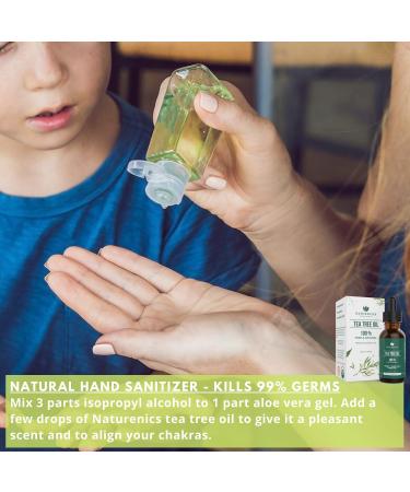 Naturenics Tea Tree Essential Oil - 100% USDA Organic Melaleuca Alternifolia - Therapeutic Grade for Acne, Toenail, Lice, Hair, Face & Skin Issues - 1 Fl Oz - Buy Online on GoSupps.com