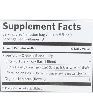 Organic India Tulsi Hibiscus Tea Infusion - 18 Count - Herbal Wellness Brew - Buy Online on GoSupps.com