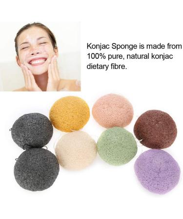Konjac Wash Face Flutter Set - 8pcs Round Type Body Sponges for Deep Pore Cleansing and Exfoliation - Buy Online on GoSupps.com