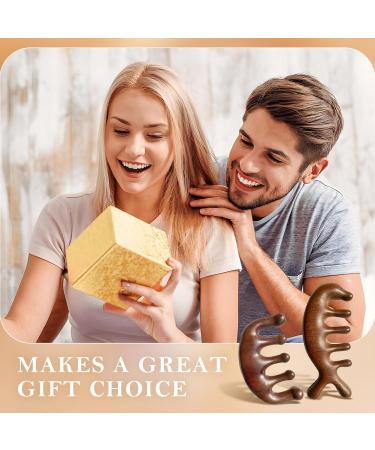 Buy Kotkiddy Wooden Massaging Comb - 2 Piece Set Wide Tooth Natural Golden Sandalwood for Head Massage & Fatigue Relief - International Shipping Available - Buy Online on GoSupps.com