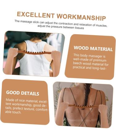 Lurrose 3-Stick Roll Rod with 10 Pearl Muscle Suction | Wooden Hand Massager & Body Massage Roller | Manual Muscle Roller for Neck & Back Therapy - Set of 3 (52x4x2 cm) - Buy Online on GoSupps.com