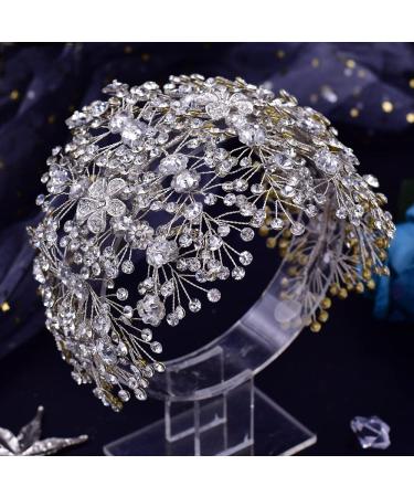 ZHENM Wedding Headband for Brides | Rhinestone Bridal Hair Accessory (Silver) - Buy Online on GoSupps.com