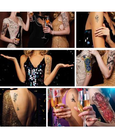 Quichic Flower Snake Temporary Tattoo - 200+ Designs for Men, Women, and Girls - Buy Online on GoSupps.com