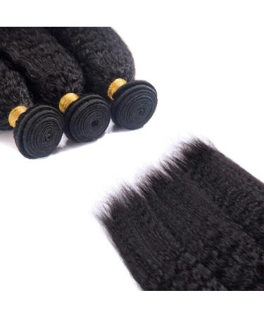 Buy Ifly Brazilian Real Hair Yaki Bundles - 100% Virgin Human Hair Extensions (10 12 14 inches) - Kinky Straight Natural Black Color - Buy Online on GoSupps.com