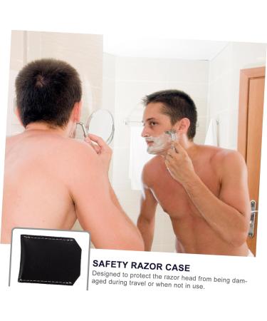 Angoily Leather Razor Carrying Bag - Fixed Blade Sheath & Storage Case for Men - Premium Razor Holder (6x4cm) - Buy Online on GoSupps.com