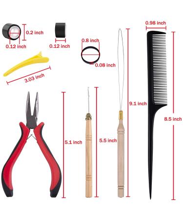 Duufin Hair Extensions Kit â€“ 1500 Micro Link Rings Beads + Tools (Black, Blonde, Dark Brown) - Buy Online on GoSupps.com