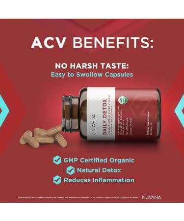 Buy Advanced Detox Apple Cider Vinegar - Organic ACV w/ The Mother - 90 Capsules for Weight Loss Digestion & Energy Support | Nuvana - Buy Online on GoSupps.com