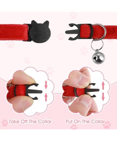 Buy Giantree Cat Collar Set - Adjustable Cat-Fly Neck Band with Bell for Small Pets | Perfect for Cats & Puppies (Red Black) - International Shipping Available - Buy Online on GoSupps.com