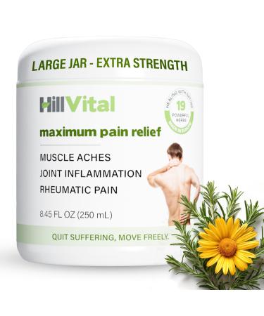 HillVital Arthritis Pain Gel Extra Strength Arnica Gel Pain Relief Non Greasy Joint Pain Relief Cream Maximum Strength for Shoulder Elbow Stiff Fingers Hands Feet Knee Arthritis Pain Reliever