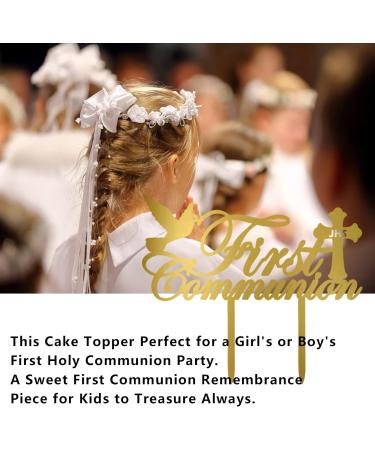 INDKOPVA First Holy Communion Cake Topper Acrylic Reusable First Communion Cake Decoration Christening for Kids - Buy Online on GoSupps.com
