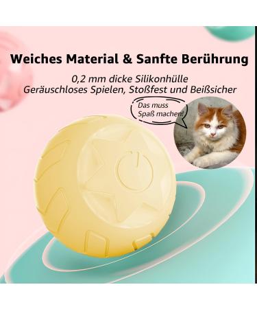 Peticularz Interactive Cat Toy - Self-Employed Electric Powerball 2.0 with Wloom Intelligence - Magic Yellow Star Ball for Cats - Buy Online on GoSupps.com