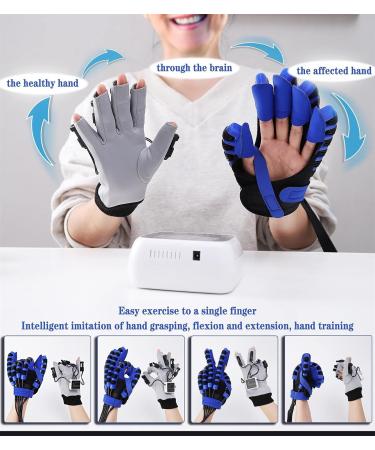Rehabilitation Robot Gloves - Hand Stroke Recovery Equipment with 5 Modes & Custom Time Settings - Chargeable Hand Splint for Hemiplegia Finger Trainer - Left Hand-Medium Blue - Buy Online on GoSupps.com