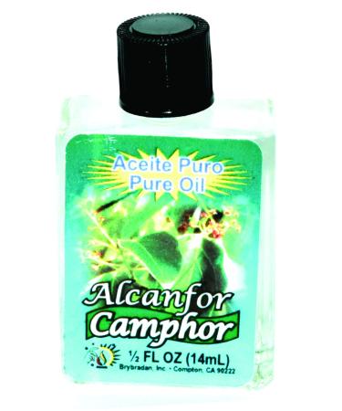 12 Pieces BRYBRADAN Camphor Pure Oil - ALCANFOR ACEITE Puro FL.OZ. (14.7 ML) Camphor 12