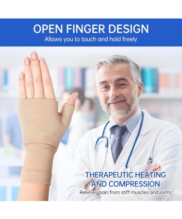 Arthritis Compression Gloves - Pain Relief & Support for Typing | Light Coffee Size S - Buy Online on GoSupps.com