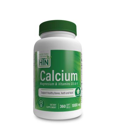 Health Thru Nutrition Calcium 1000mg and Magnesium 400mg with Vitamin D3 & K 360 Softgels (4 Month Supply) 360 Count (Pack of 1)