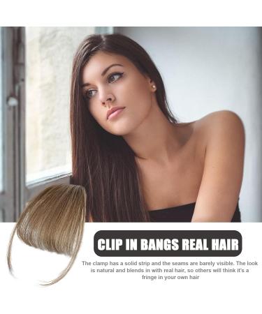 Clip in Bangs Real Hair Human Hair Bangs Extensions Clip on Air Bangs Neat Bangs Hair Extension Natural Color Fringe Hairpieces Hair Bangs for Daily Wear Light Brown - Buy Online on GoSupps.com