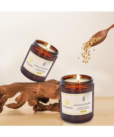 Ttrwin Sandalwood & Patchouli Fragrance Candle - 200g | 50h Burn Time | Natural Soy Wax & Essential Oils | Perfect Gift for Men & Women | Ideal for Mother's Day & Father's Day - Buy Online on GoSupps.com