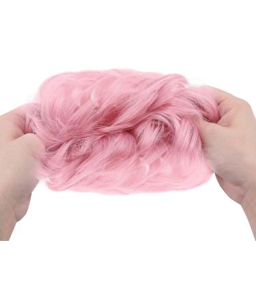 Thick Curly Hair Bun Extension Scrunchie - Light Pink Updo Hairpiece for Women & Girls - 45g - Buy Online on GoSupps.com