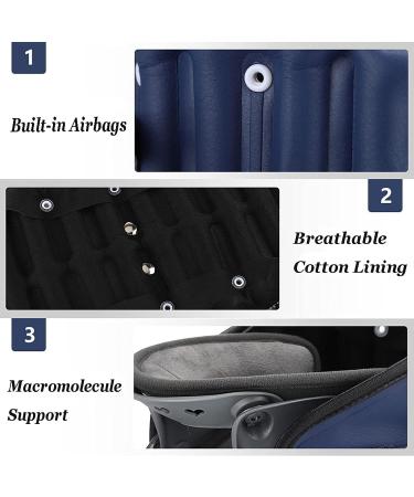 Jlasdr Adjustable Inflatable Neck Support | Cervical Neck Pain Relief & Spine Alignment - Blue - Buy Online on GoSupps.com