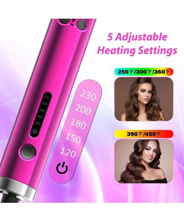 Rotating Curling Iron 1 1/4 Inch | Automatic Self-Rotating Hair Curler | Dual Voltage 30s Heat-Up for Medium/Long Hair | 430 F | Purple - Buy Online on GoSupps.com