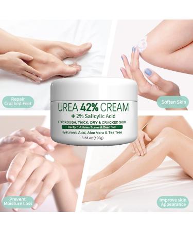 Urea 42% Foot Cream Foot Cream for Cracked Heels and Dry Skin Cracked Heel Repair Cream with Hyaluronic Acid Tea Tree and Aloe Vera for Deep Moisturizing Callus Remover and Soften - Buy Online on GoSupps.com