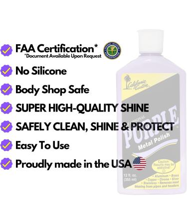 Purple Metal Polish & Aluminum Deoxidizer Kit - Body Shop Safe No Silicone Perfect for Aluminum Brass Copper Chrome Silver Stainless & Gold - Buy Online on GoSupps.com