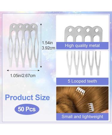 ANCIRS 50 Pack Metal Hair Side Combs for Women - Bridal Wedding Hair Accessories - White - Buy Online on GoSupps.com