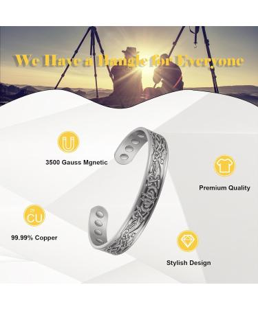Stylish Copper Bracelets for Men & Women | Adjustable Vintage Silver with Magnets | Perfect Mother's Day Gift - Buy Online on GoSupps.com
