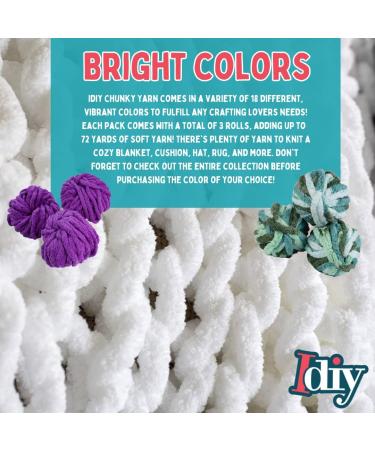 iDIY Chunky Yarn 3 Pack (24 Yards Each Skein) - Tie Dye (Black White Grey) - Fluffy Chenille Yarn Perfect for Soft Throw and Baby Blankets Arm Knitting Crocheting and DIY Crafts and Projects! Tie Dye - Black White ... - Buy Online on GoSupps.com