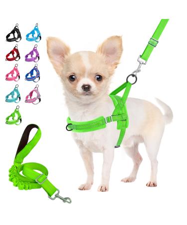 Eyein no-pull dog harness with leash dishes with soft padded reflective adjustable breast dishes for puppies small dogs large dogs pets cats (green s) green s